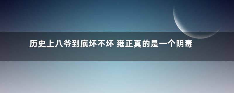 历史上八爷到底坏不坏 雍正真的是一个阴毒狠辣之人吗